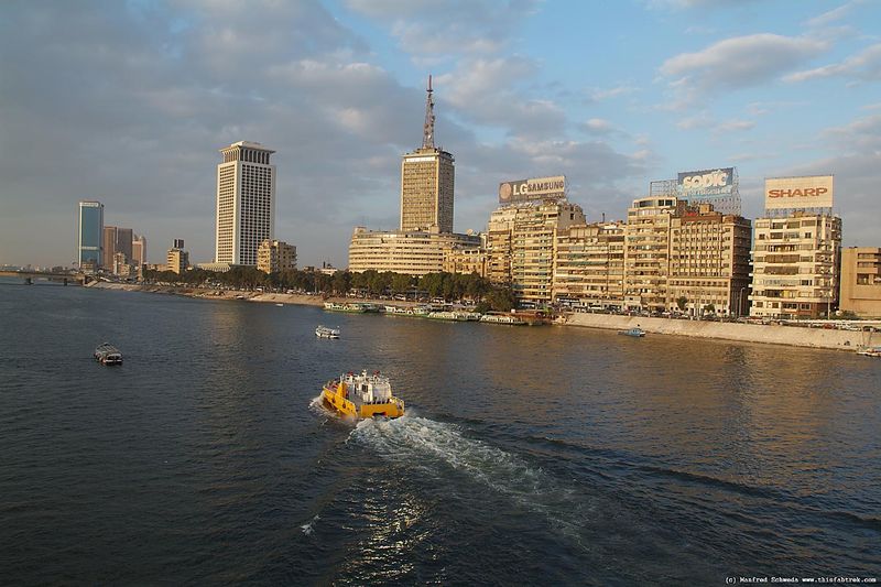 Skyline eastbank Nile, Cairo.